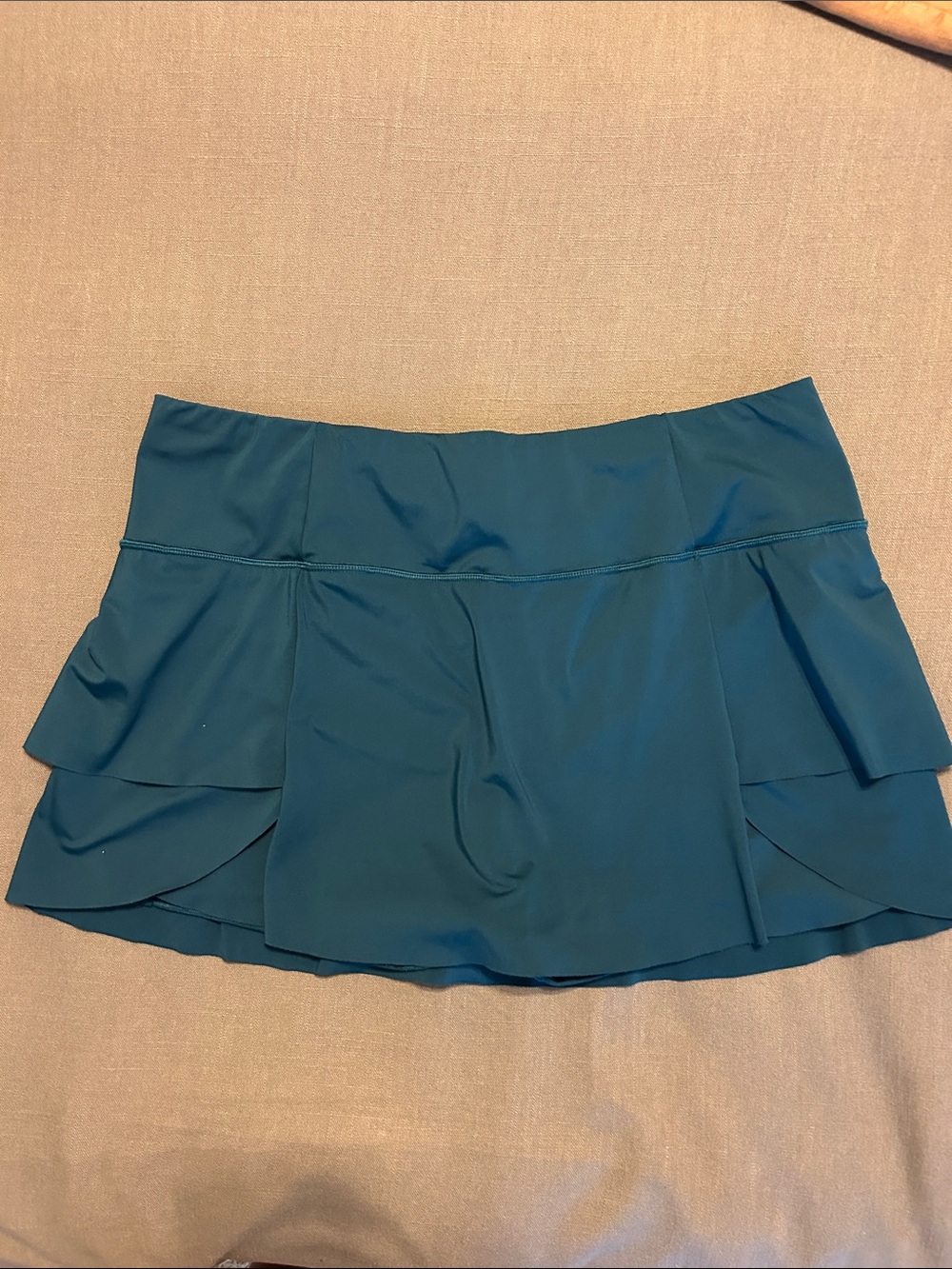 Athleta Teal Layered Ruffle Active Skirt